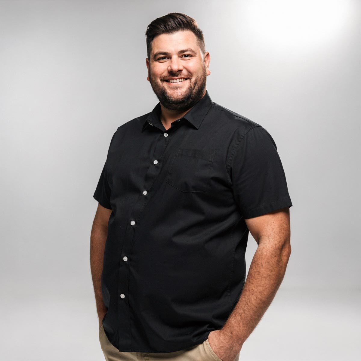 Pfundskerl Businesshemd mit Stretch schwarz