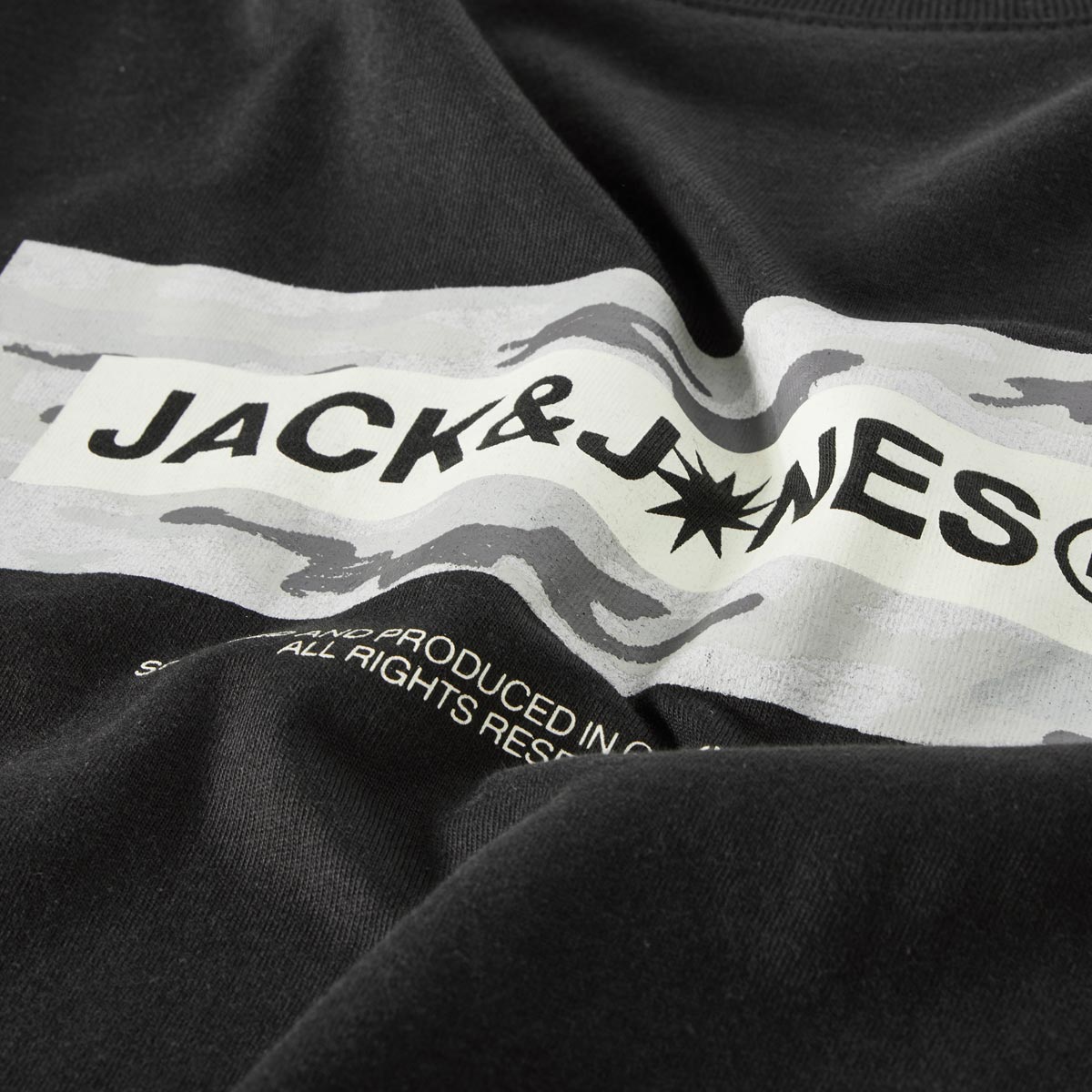 Jack&Jones T-Shirt mit Label-Print schwarz