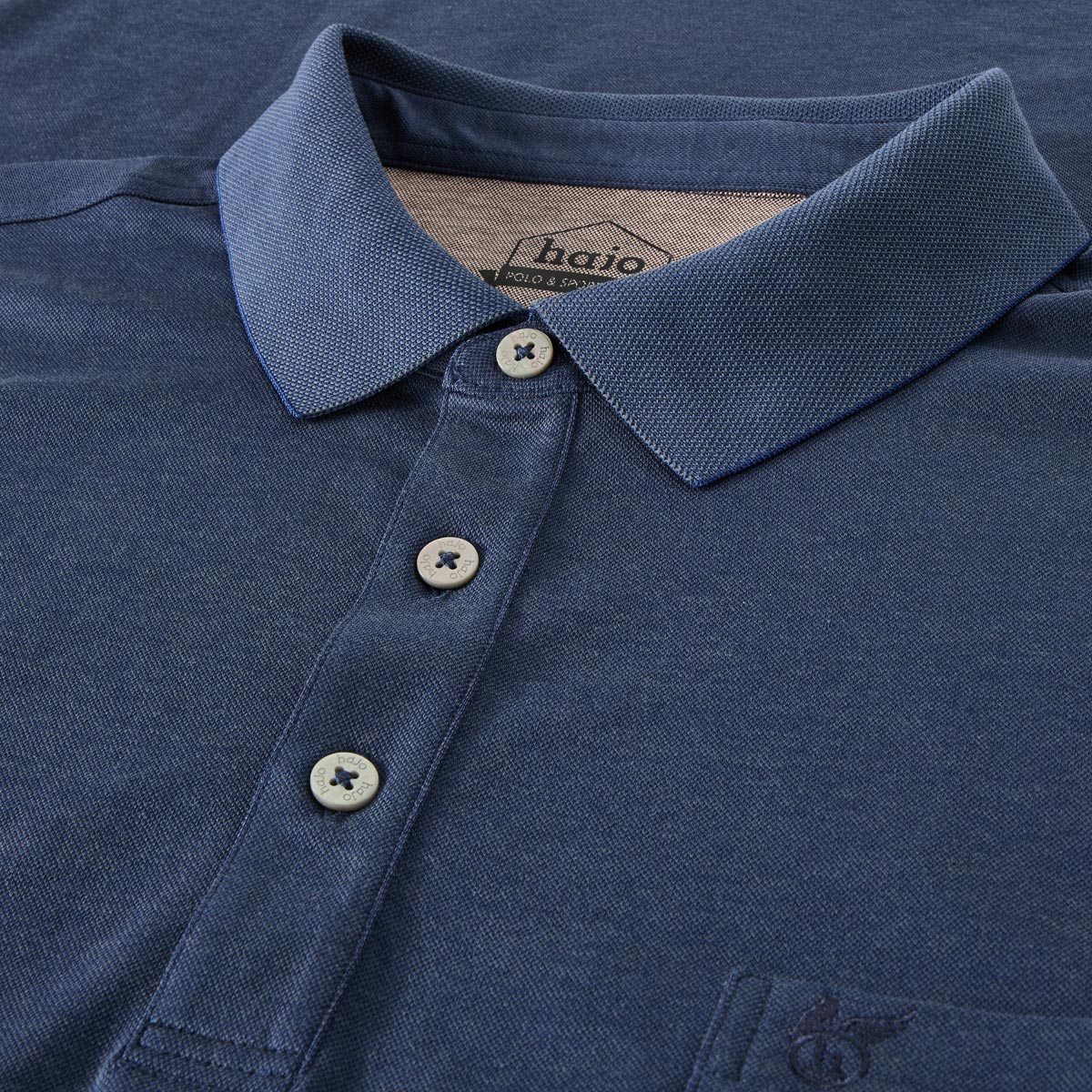 Hajo Poloshirt "Soft Knit", hautsympathisch marine