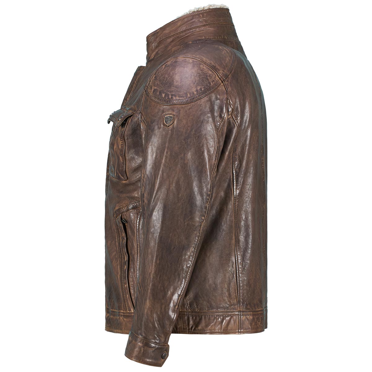 Mauritius Lederblouson mit heraustrennbarem Westeneinsatz Farbe braun Größe günstig online kaufen