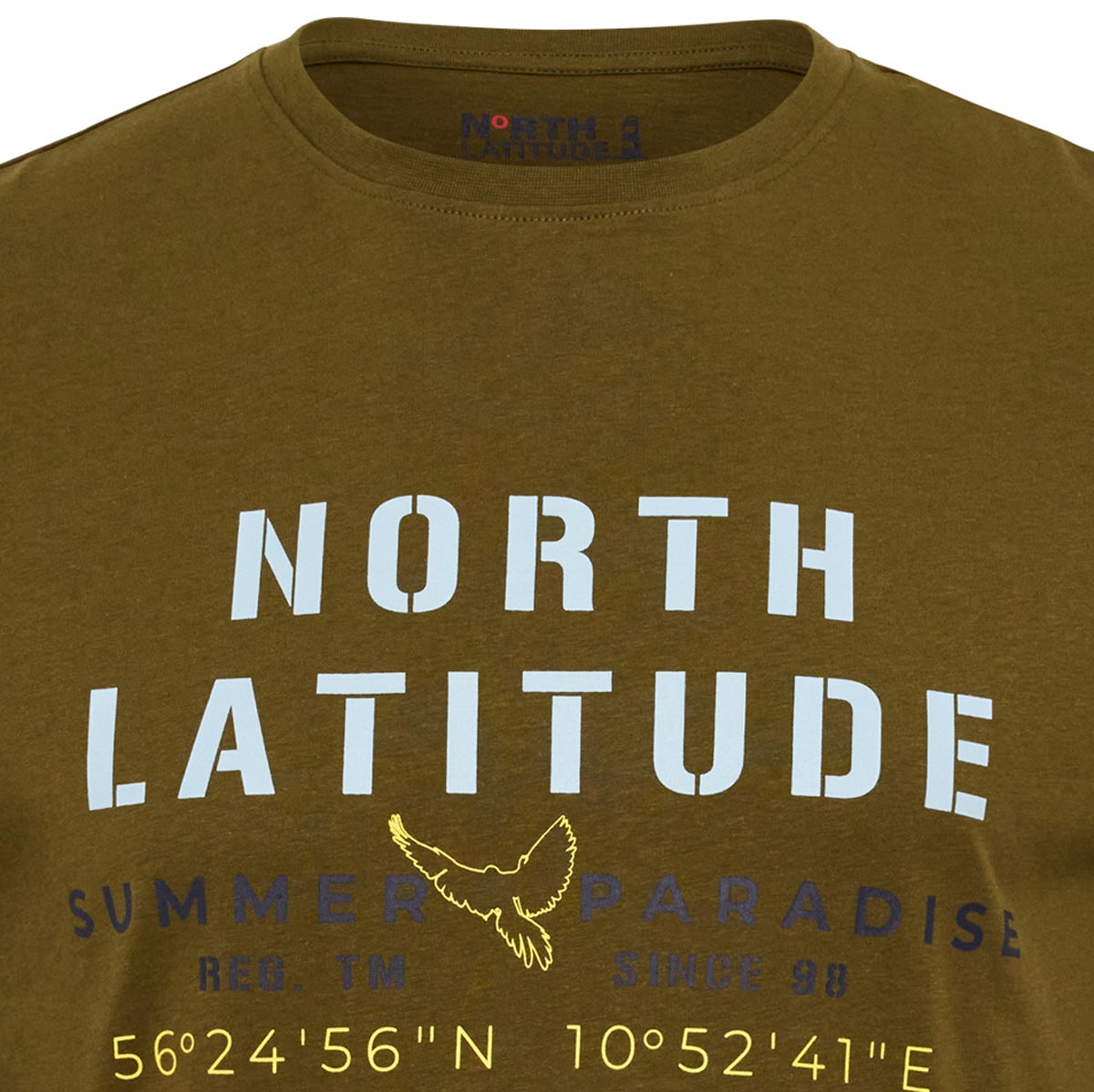 North T-Shirt mit Label-Print oliv