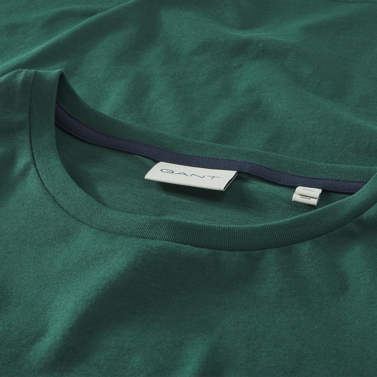 Gant T-Shirt mit Label-Print dunkelgrün