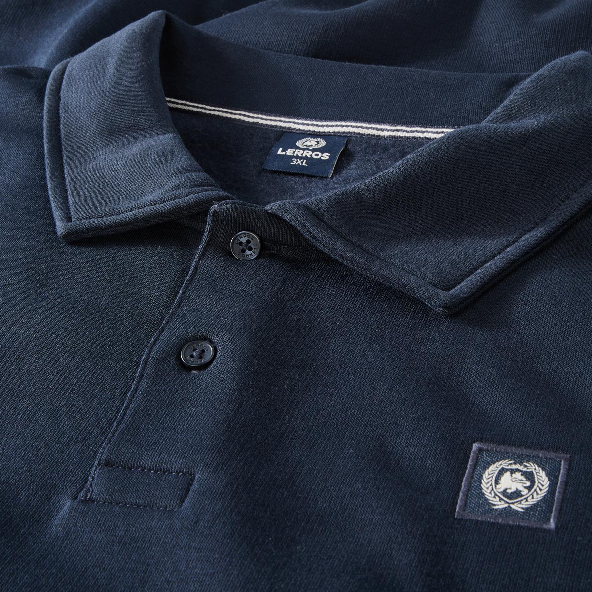 Lerros Poloshirt aus Materialmix blau