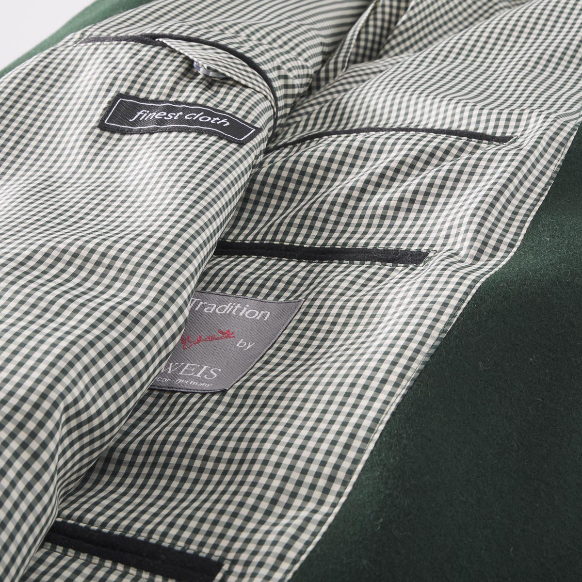 Weis Trachtensakko mit Kontrastabsätzen dunkelgrau