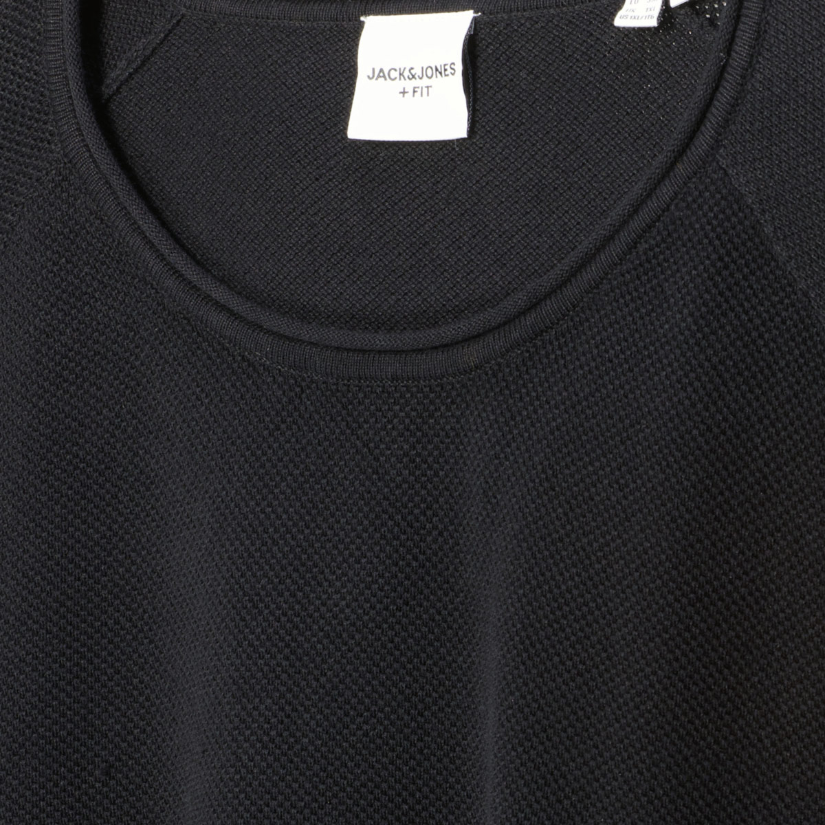 Jack&Jones Rundhalspullover mit Biobaumwolle schwarz