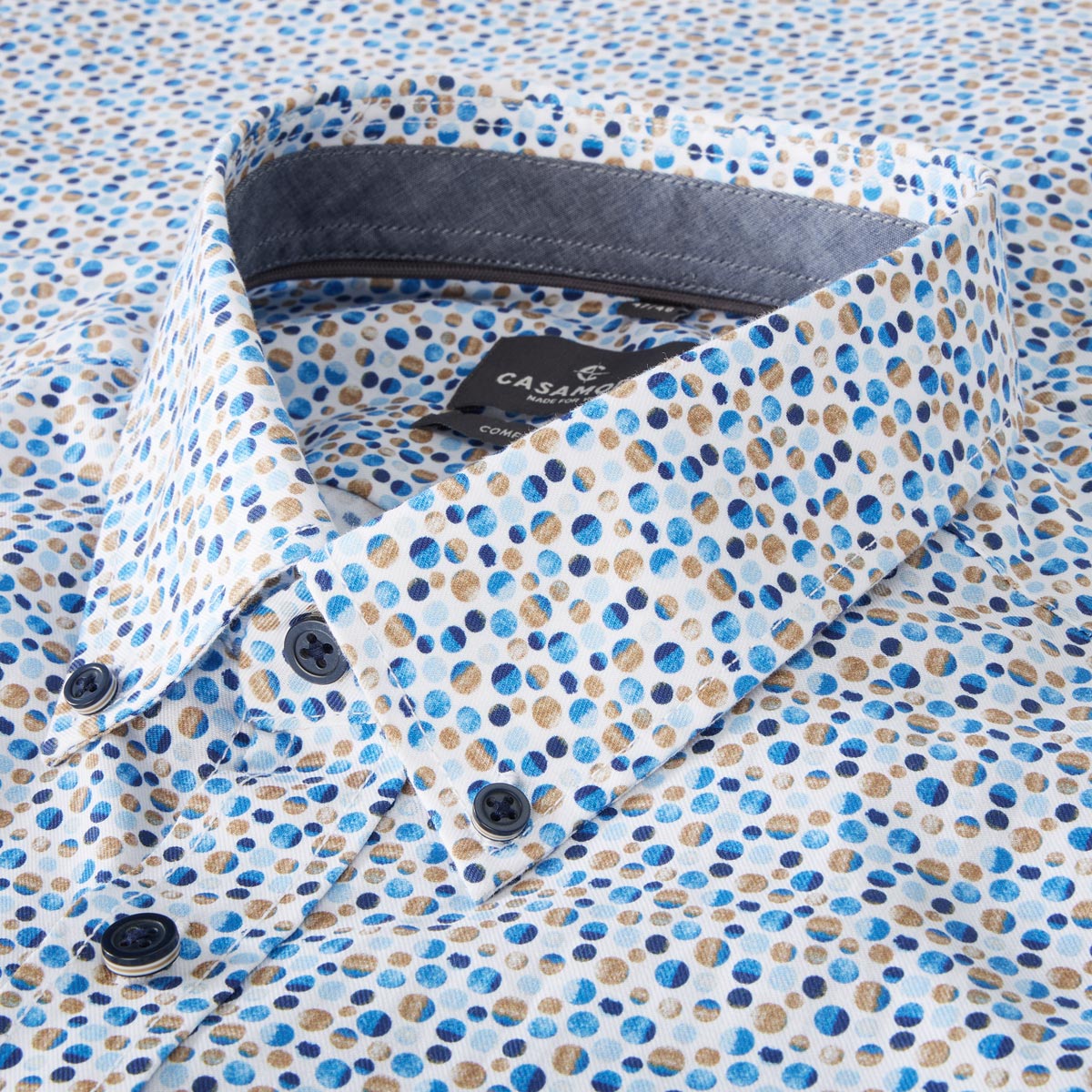 CASA MODA Freizeithemd mit Allover-Muster beige
