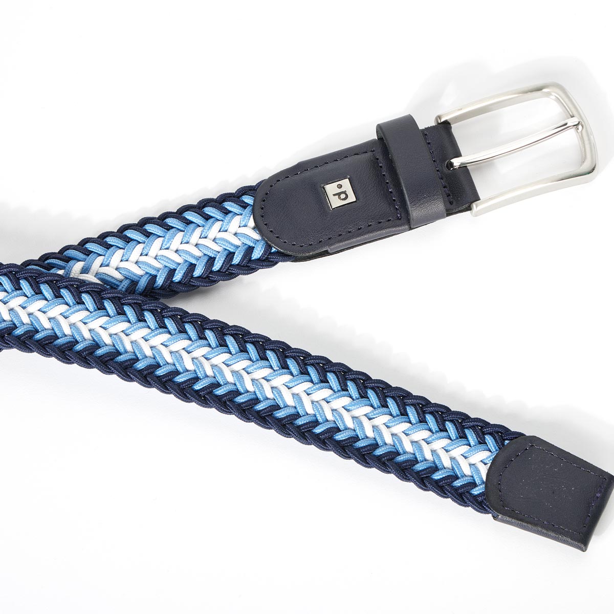 Pfundskerl Stretch-Gürtel mit Flechtmuster, Überlänge  blau/dunkelblau