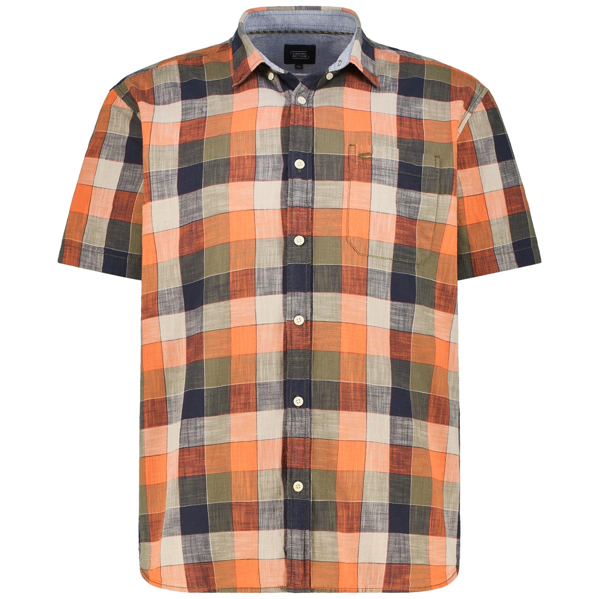 camel active Freizeithemd mit Karomuster Farbe orange Größe: 3XL günstig online kaufen