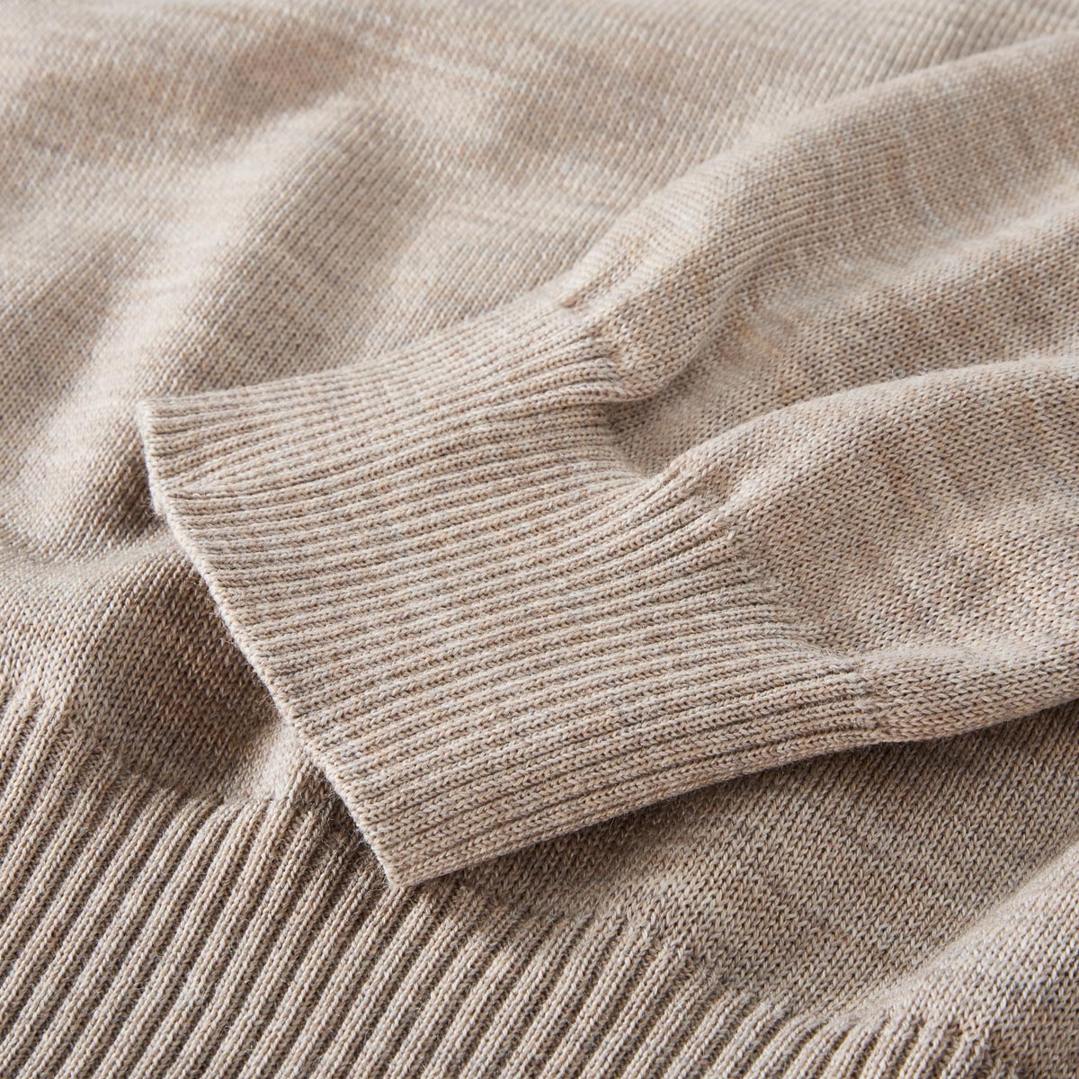 MAERZ MUENCHEN Stehkragenpullover aus Merinowolle beige