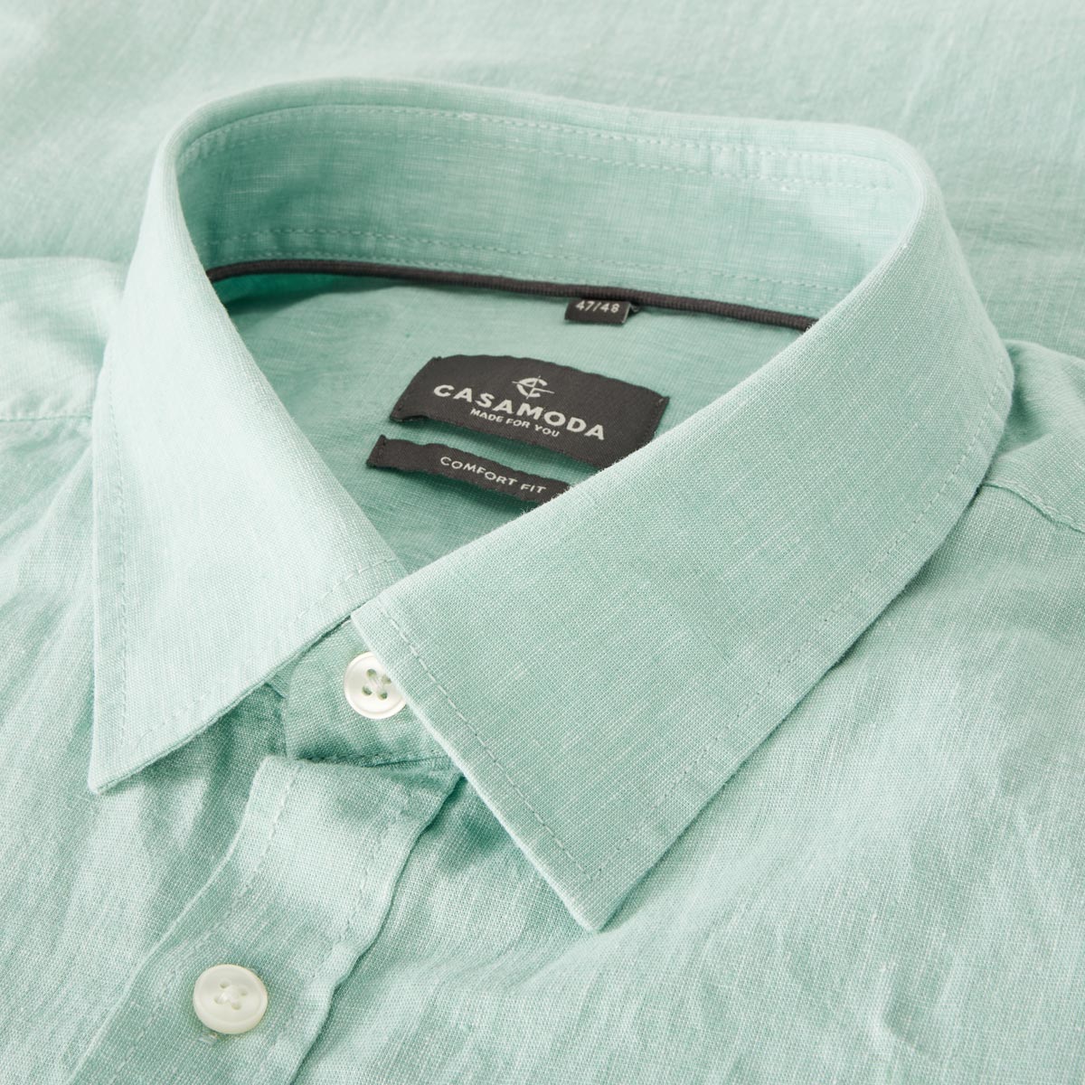 CASA MODA Freizeithemd mit Leinen grün