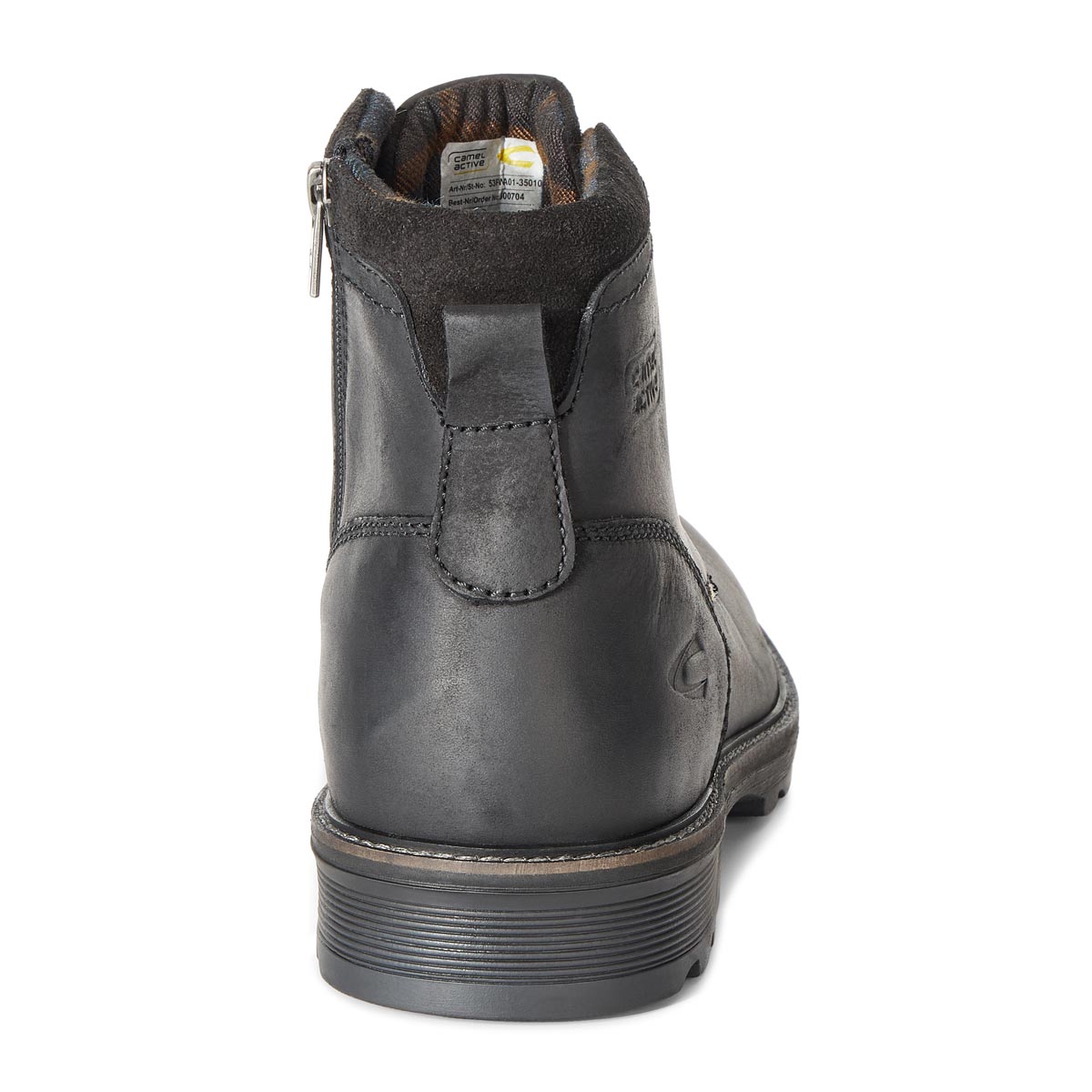 camel active Schnürstiefel "Flow" mit Reißverschluss schwarz