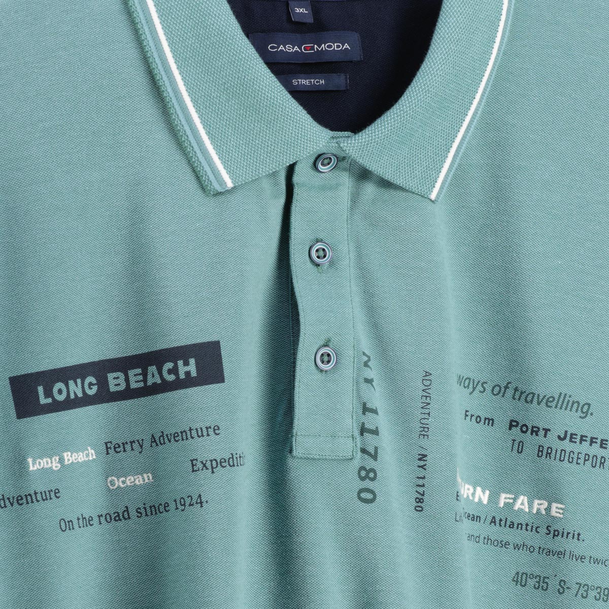 CASA MODA Poloshirt mit Print türkis