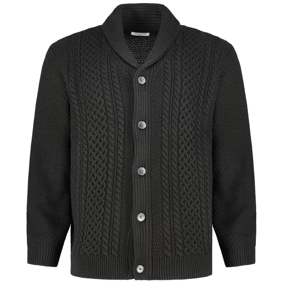 Jack&Jones Strickjacke aus Baumwoll-Acryl-Mischung Farbe schwarz Größe: 3XL günstig online kaufen