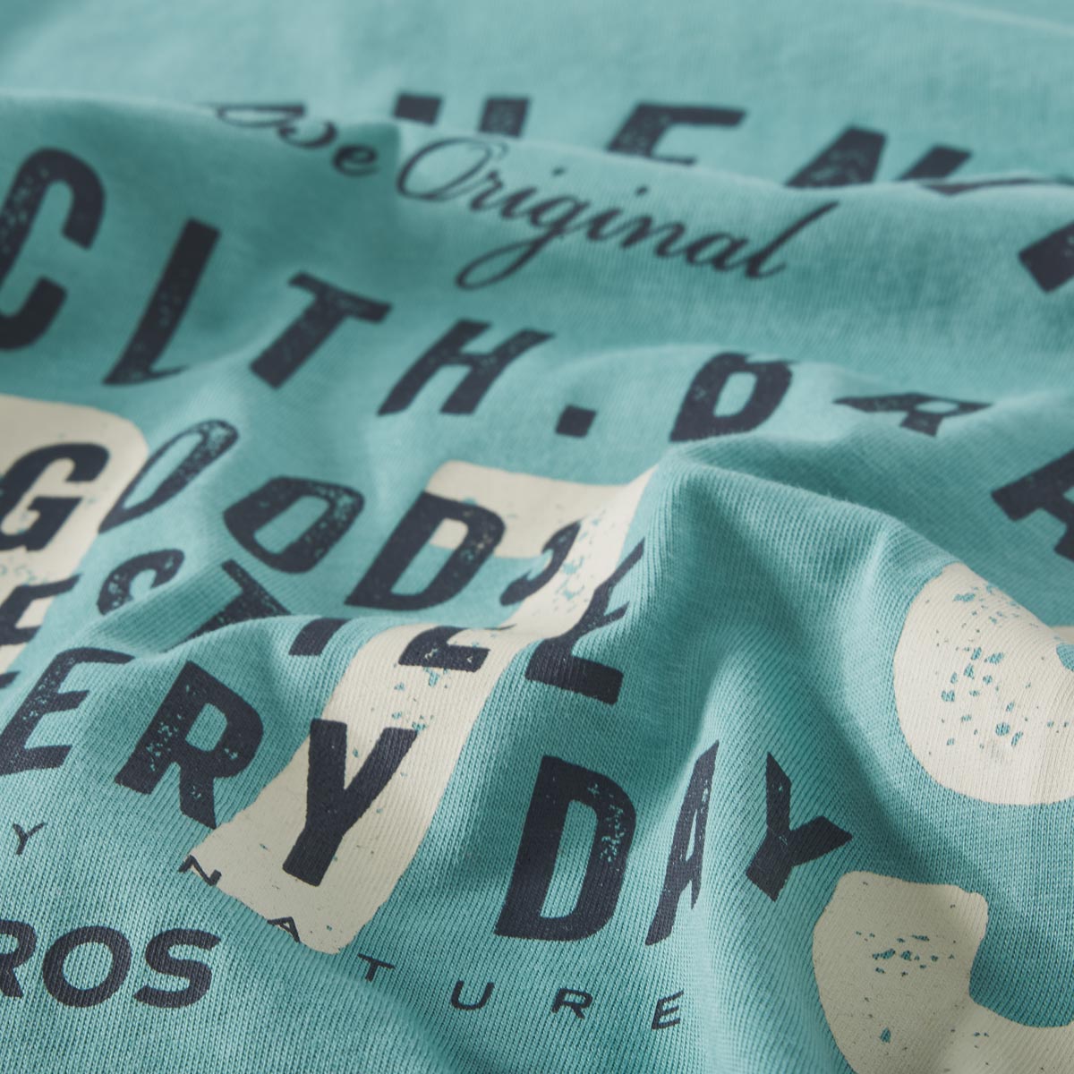 Lerros T-Shirt mit Print türkis