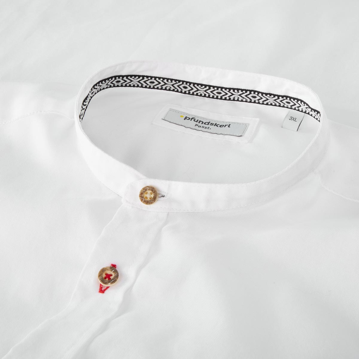 Pfundskerl Trachtenhemd mit Krempelärmeln weiß
