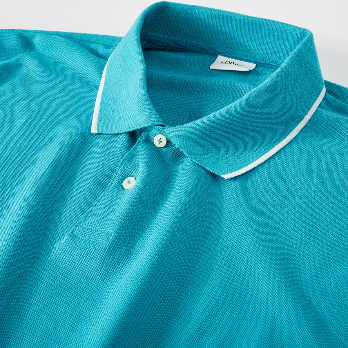 s.Oliver Poloshirt mit Kontrastdetails petrol