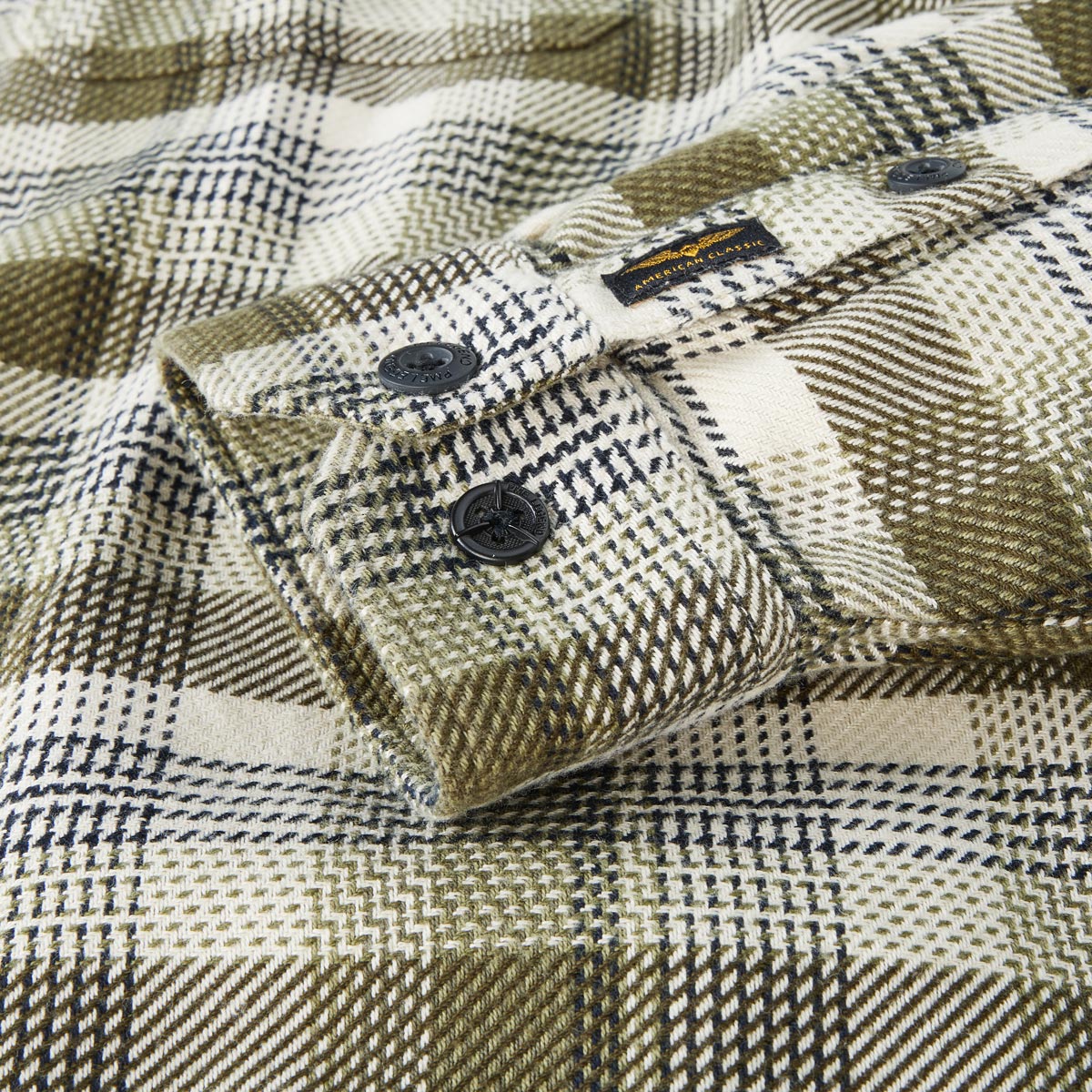 PME LEGEND Flanellhemd mit Biobaumwolle oliv