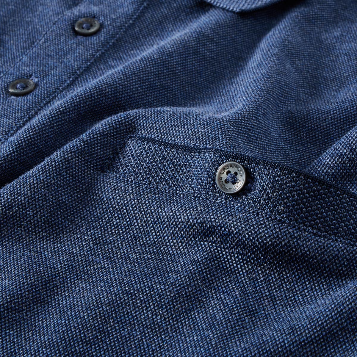 CASA MODA Pflegeleichtes Stretch-Poloshirt blau