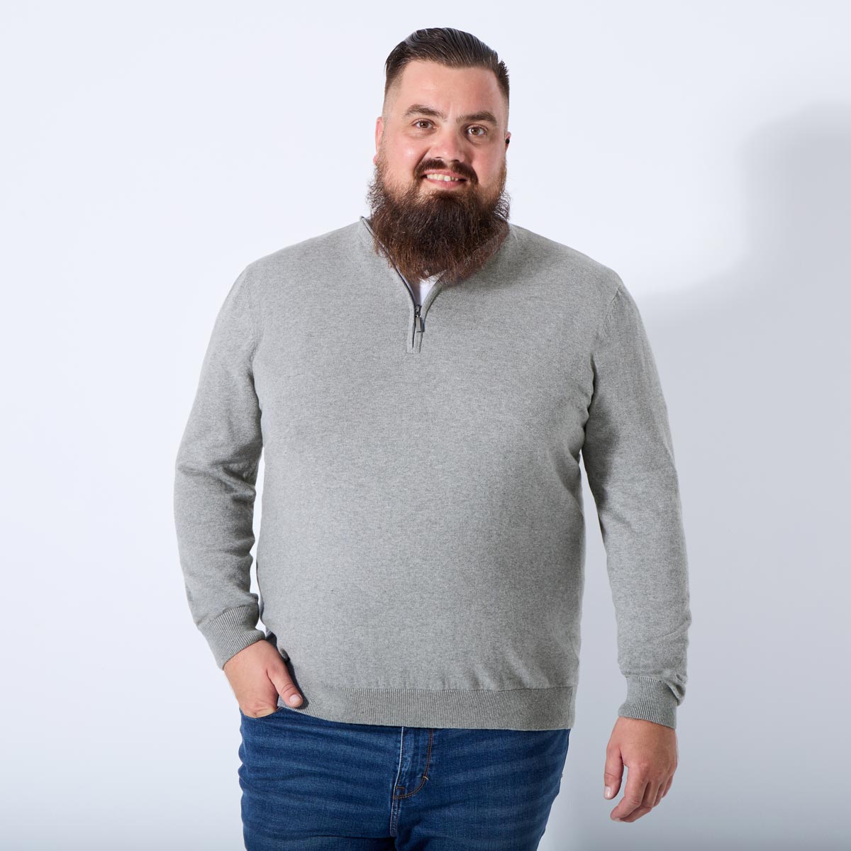 Pfundskerl Feinstrickpullover mit Kaschmir grau