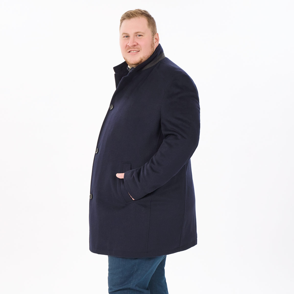 bugatti Wollmantel mit heraustrennbarem Westeneinsatz dunkelblau