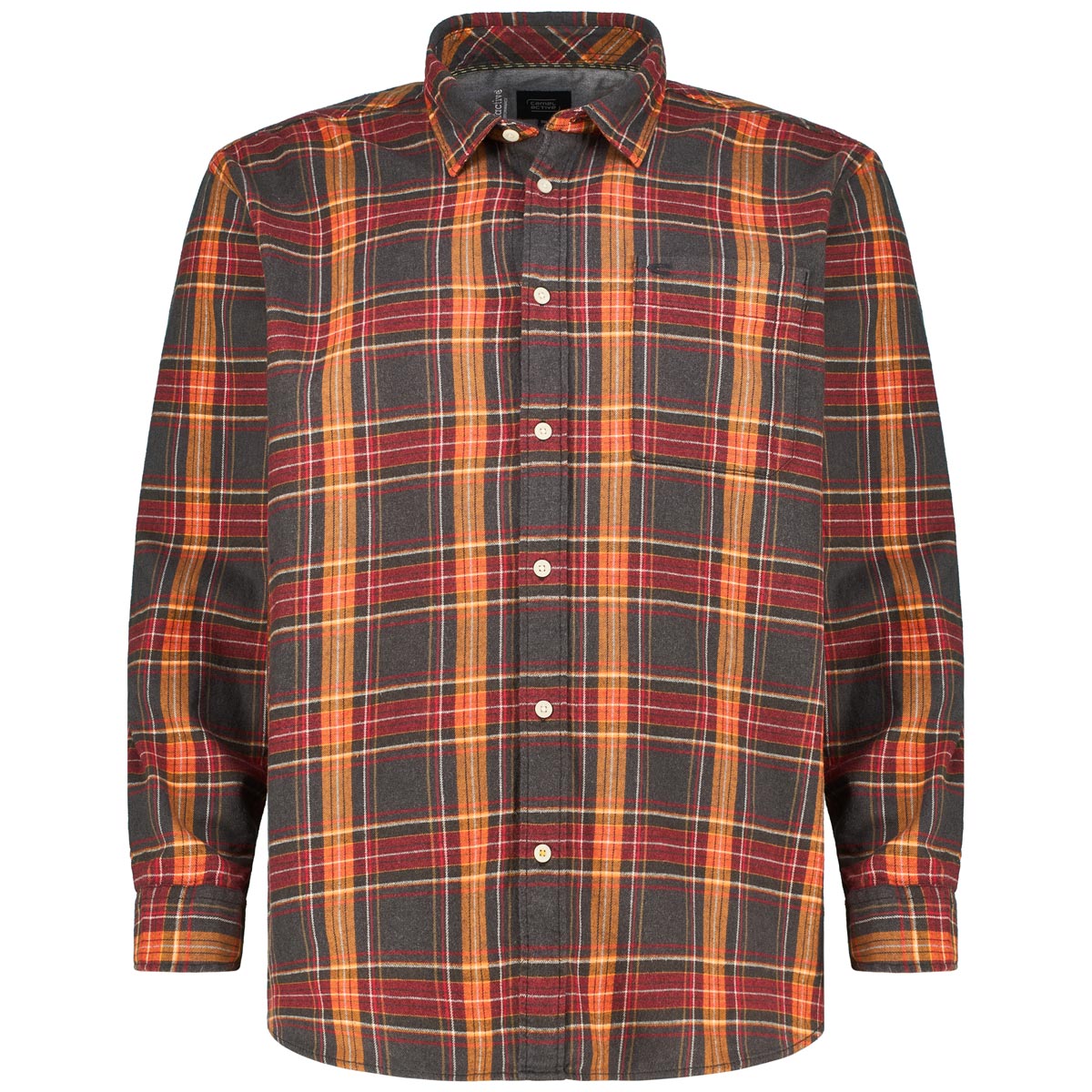 camel active Flanellhemd mit Karomuster Farbe orange Größe: 4XL günstig online kaufen