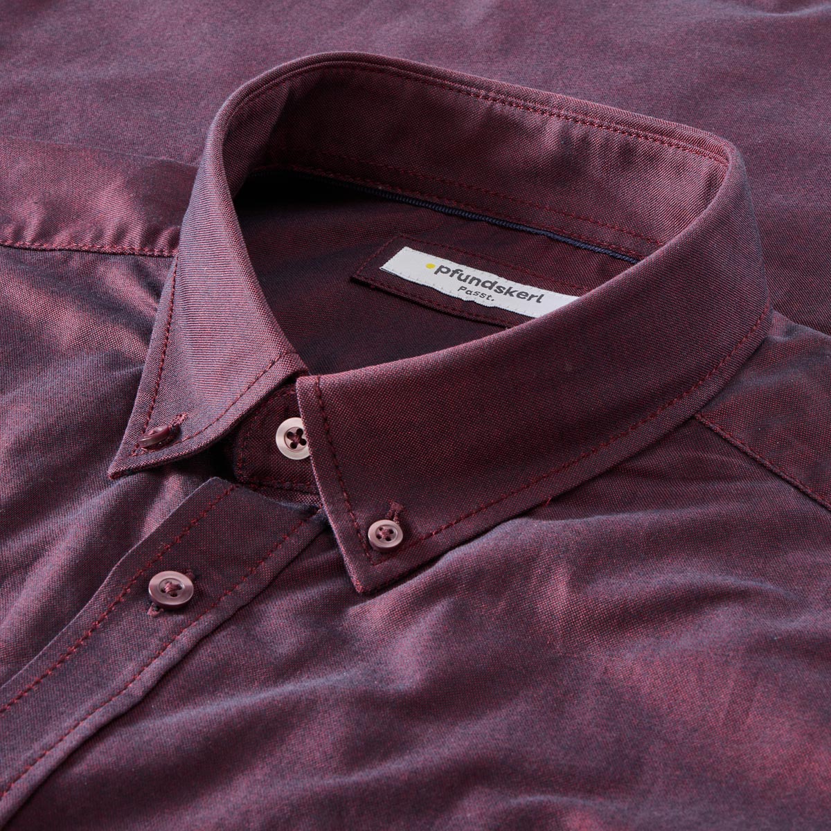 Pfundskerl Freizeithemd aus Baumwolle dunkelrot