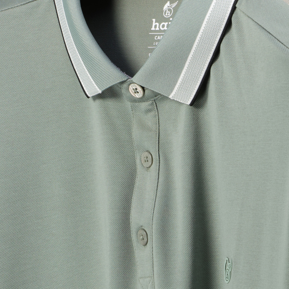 Hajo Funktions-Poloshirt mit Stretch, atmungsaktiv hellgrün