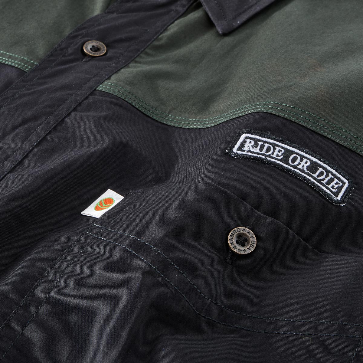 Kamro Freizeithemd im Colorblock-Design schwarz