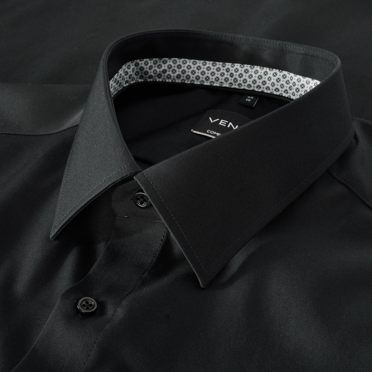VENTI Businesshemd aus Baumwolle schwarz