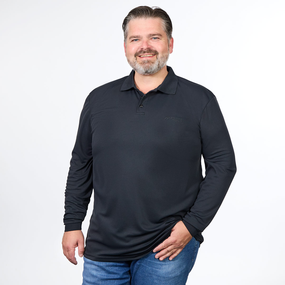 Maier Sports Funktions-Poloshirt schwarz