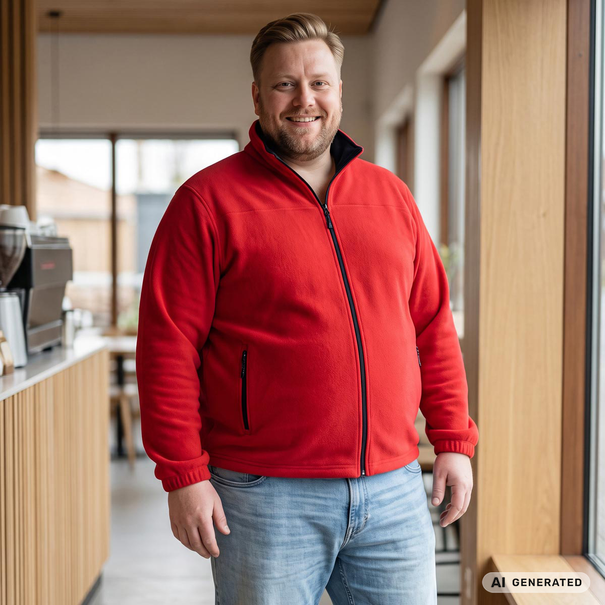 Blue Wave Leichte Microfleecejacke, wind- und wasserabweisend rot