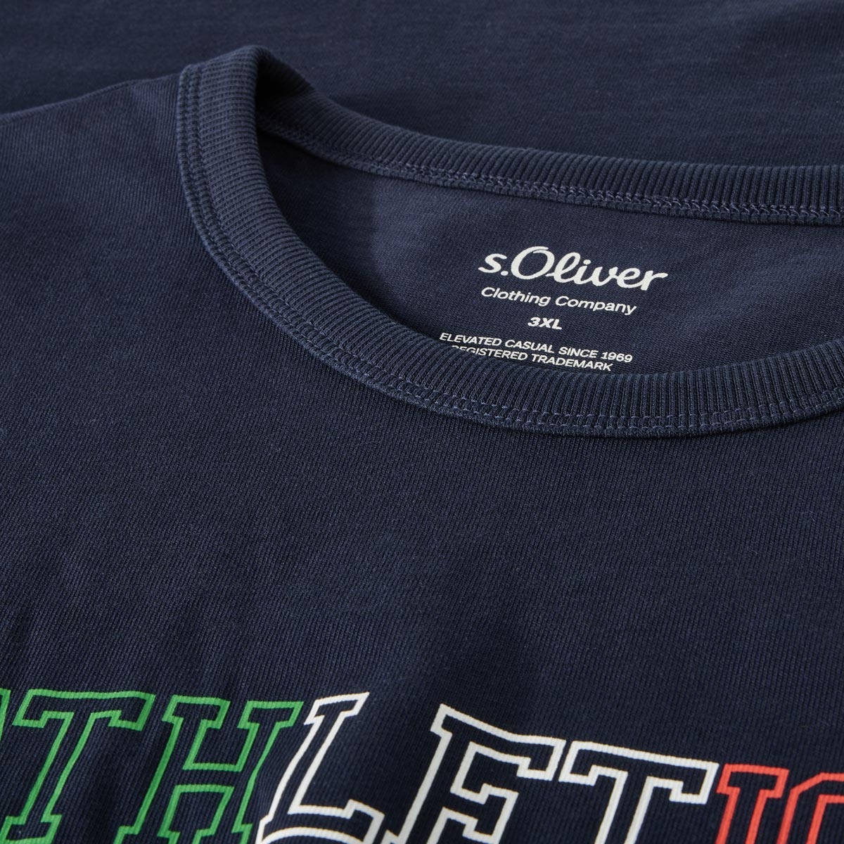 s.Oliver T-Shirt mit Print Farbe dunkelblau Größe: 4XL günstig online kaufen