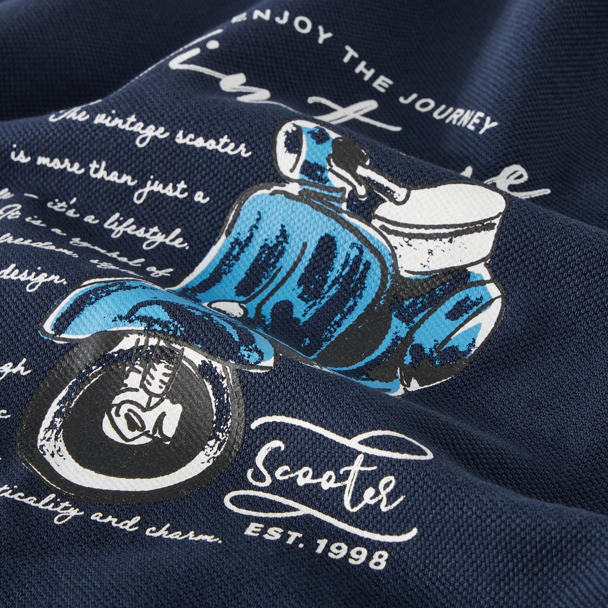 North Poloshirt mit Print dunkelblau