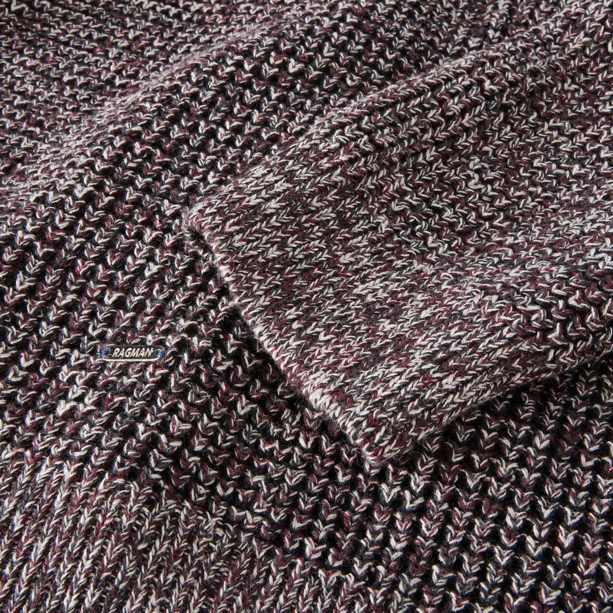 RAGMAN Grobstrickpullover aus Baumwolle dunkelrot