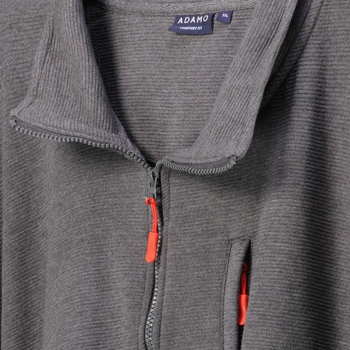 ADAMO Sweatjacke mit Struktur anthrazit