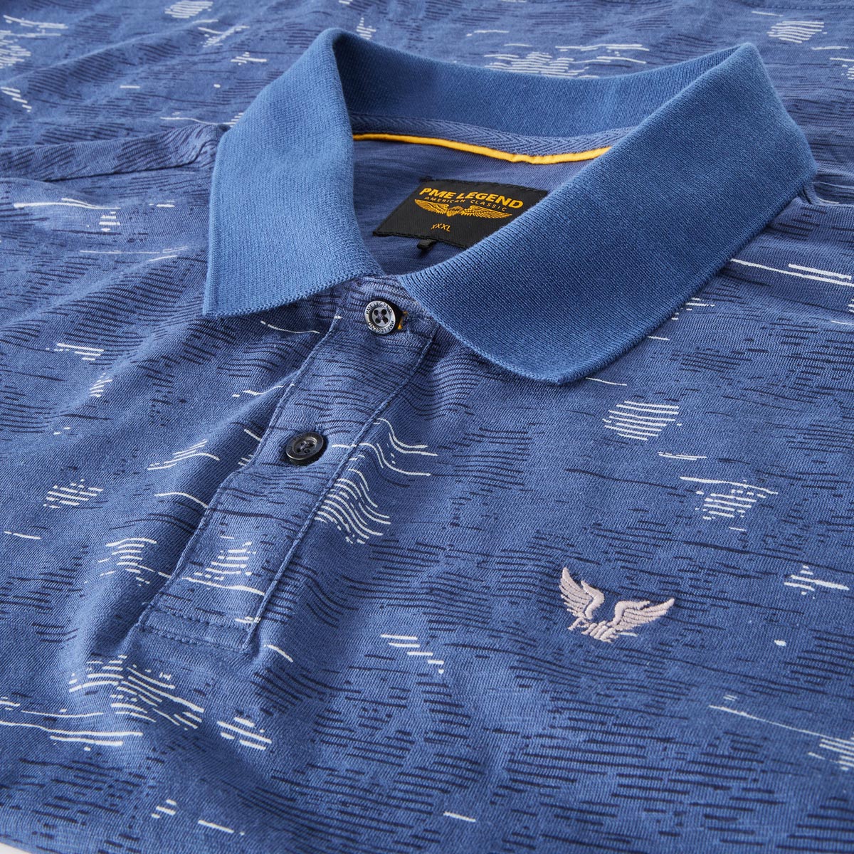 PME LEGEND Poloshirt mit Allover-Muster dunkelblau