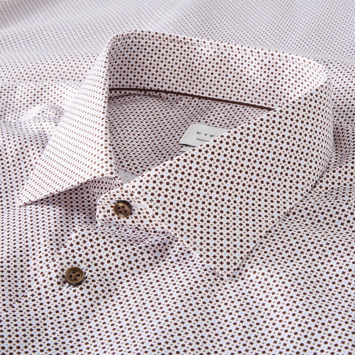 ETERNA Businesshemd mit Allover-Muster, bügelfrei beige/braun