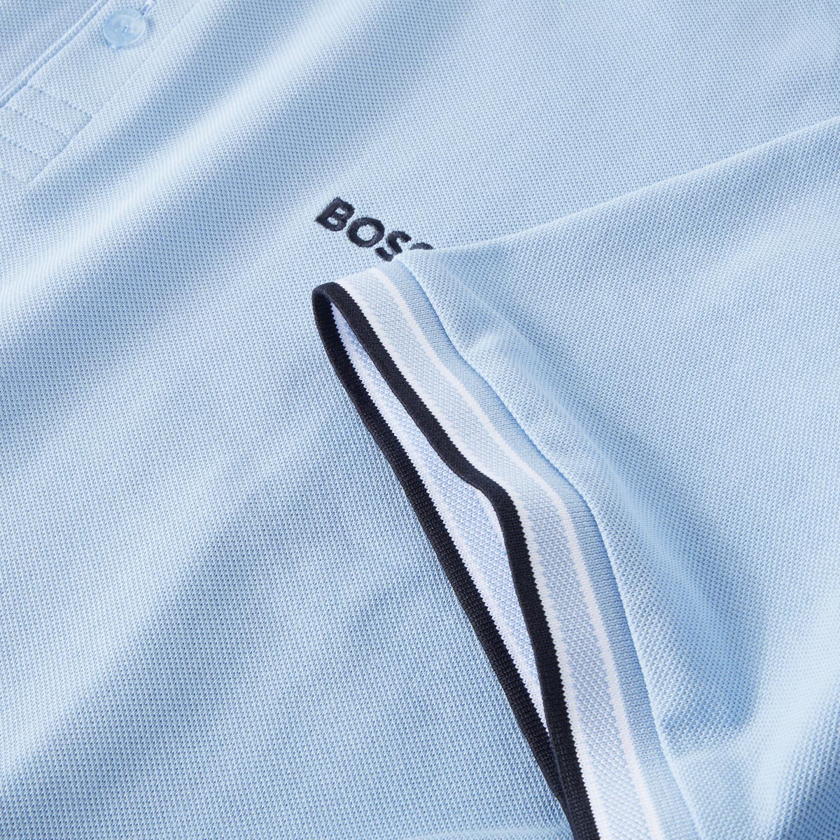 BOSS Poloshirt mit Kontrastdetails hellblau