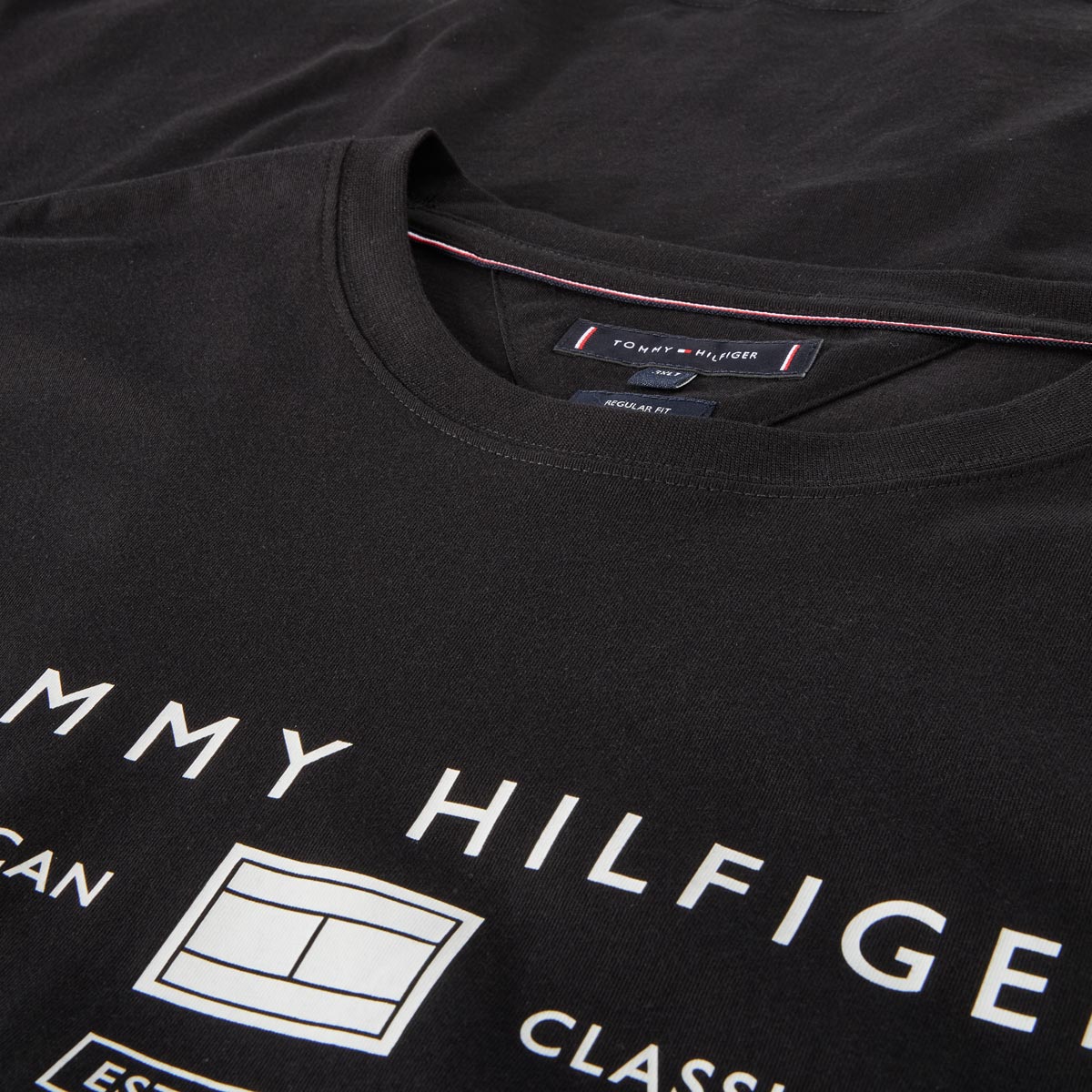 Tommy Hilfiger T-Shirt mit Label-Print schwarz