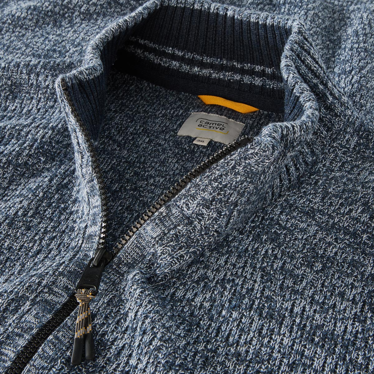 camel active Strickpullover aus Baumwollmischung dunkelblau