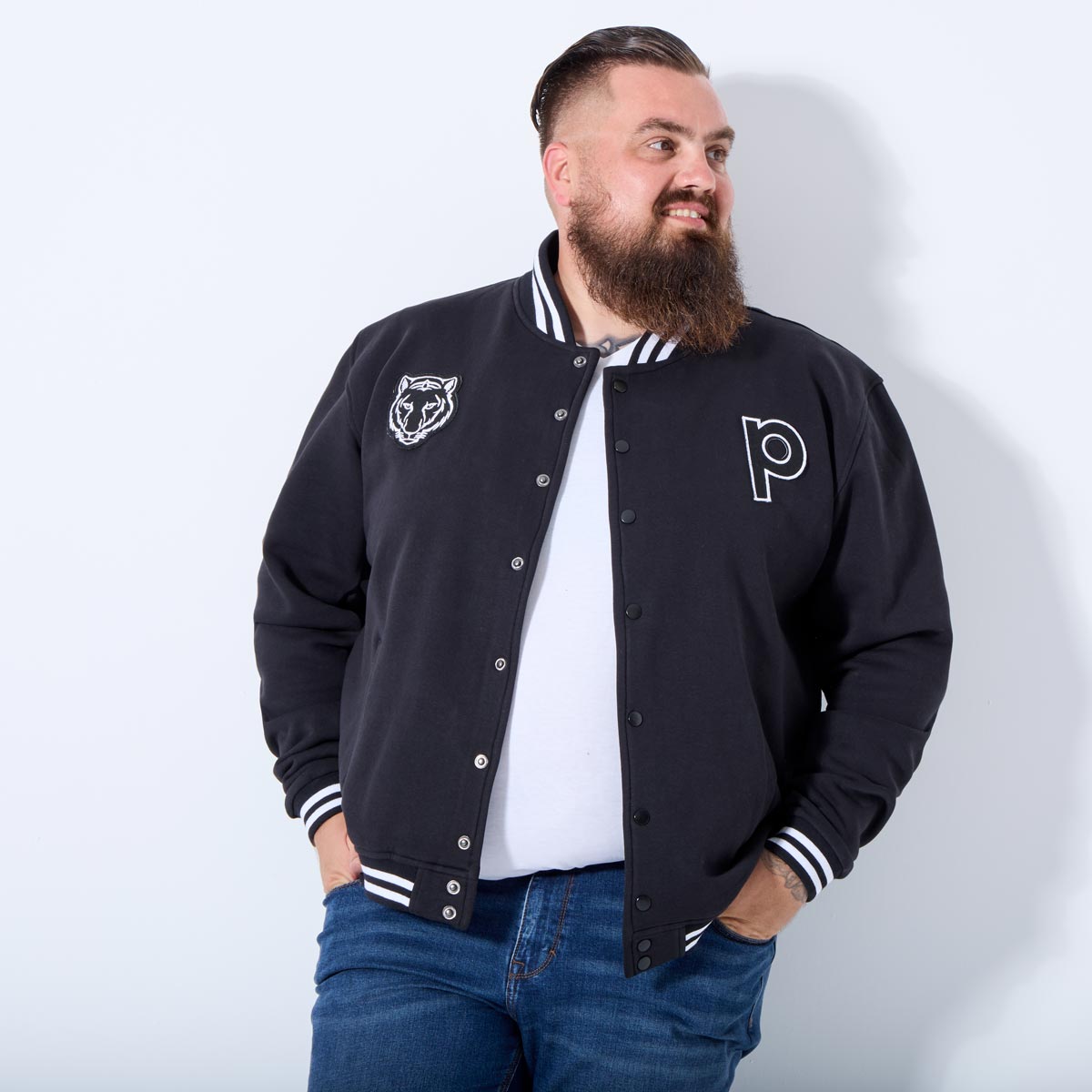 Pfundskerl Jacke im College-Stil schwarz