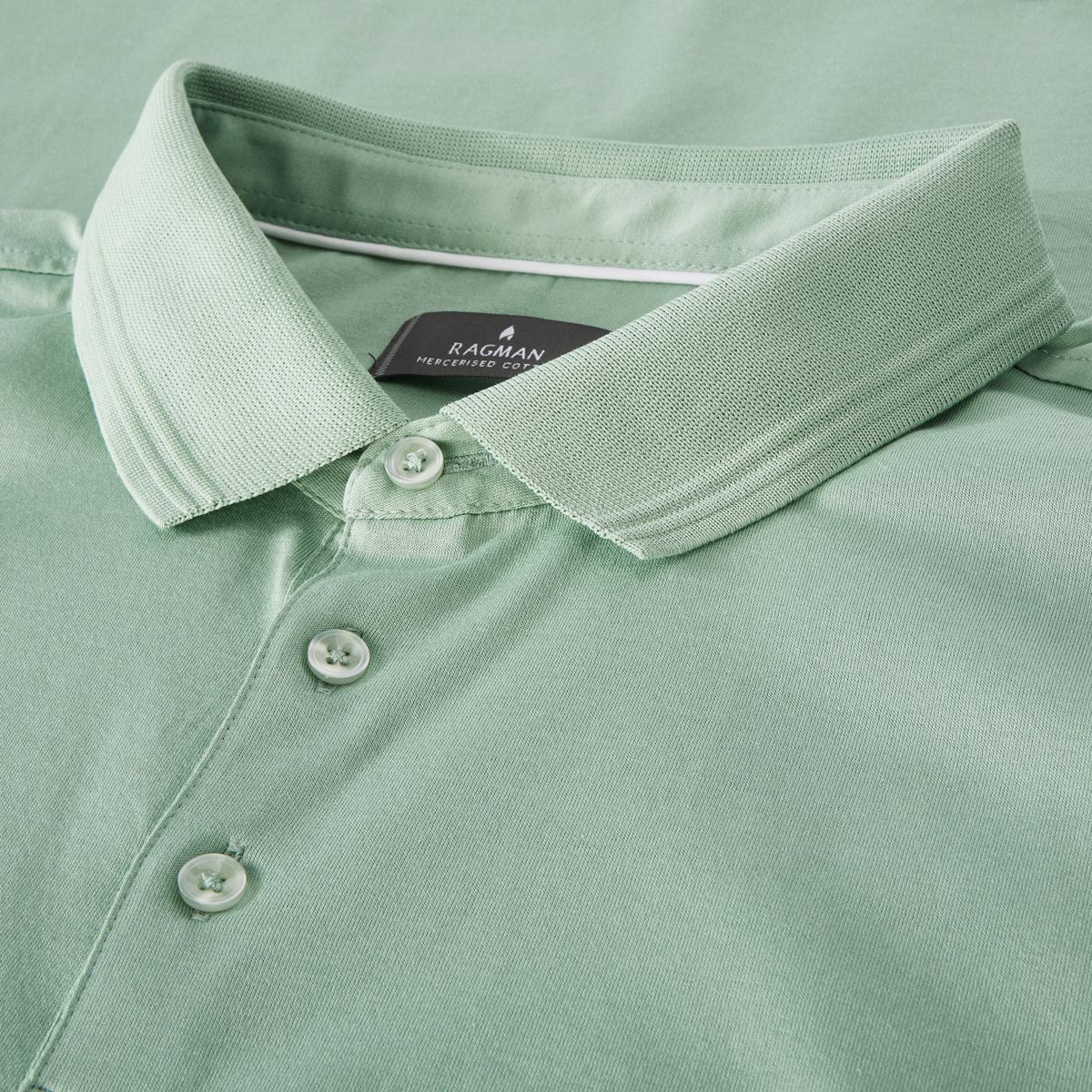 RAGMAN Poloshirt aus merzerisierter Baumwolle mint