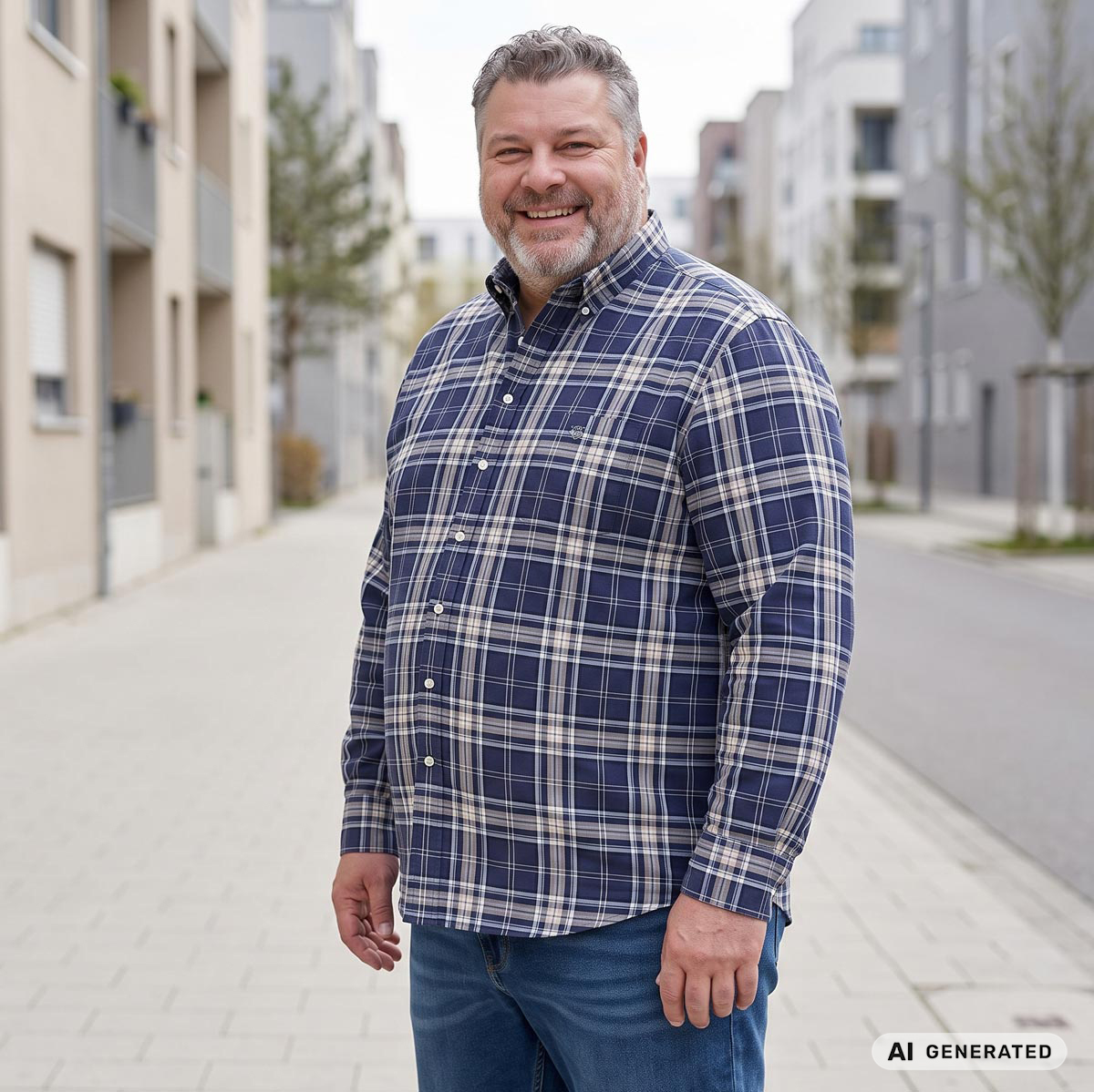 Gant Kariertes Freizeithemd dunkelblau
