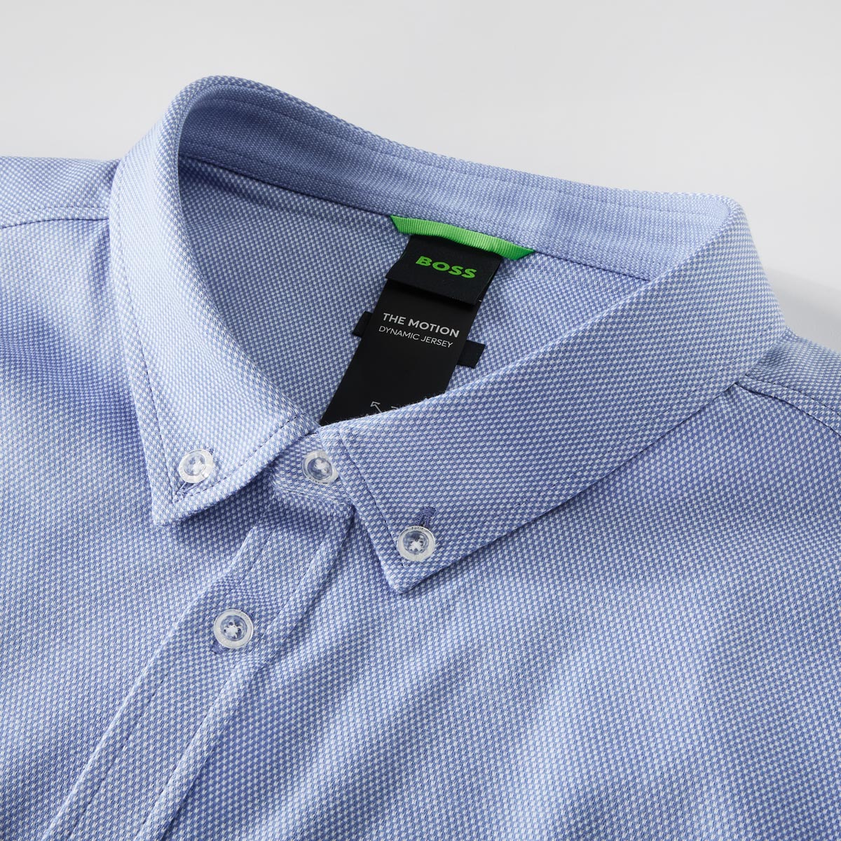 BOSS Jersey-Freizeithemd, knitterarm und atmungsaktiv graublau