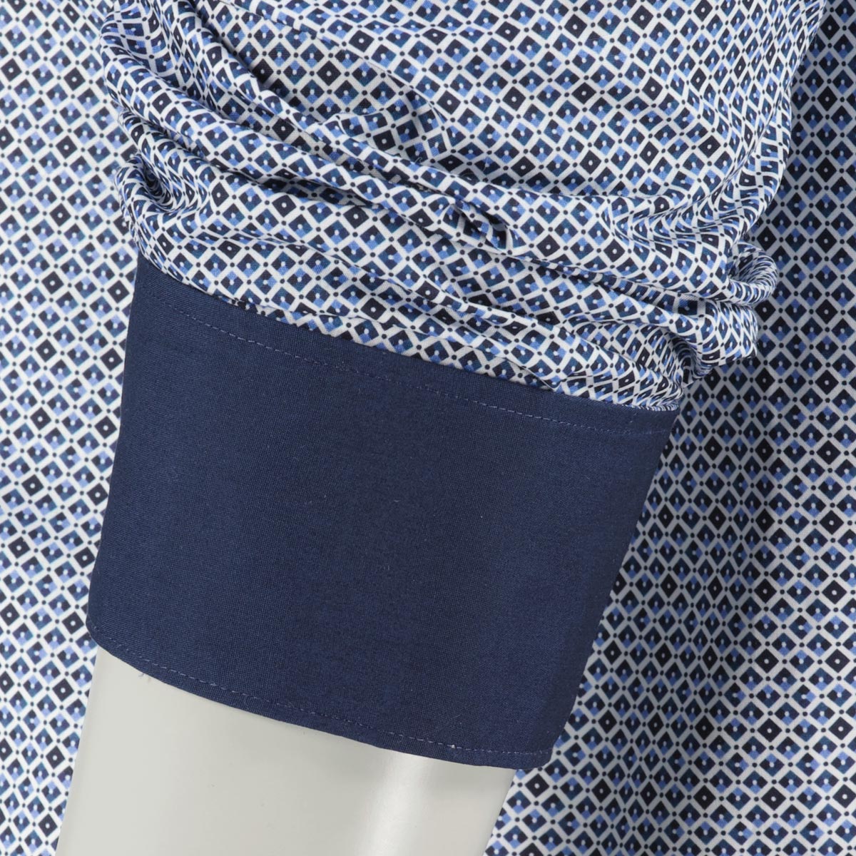 CASA MODA Businesshemd mit Allover-Print, langarm, bügelfrei blau