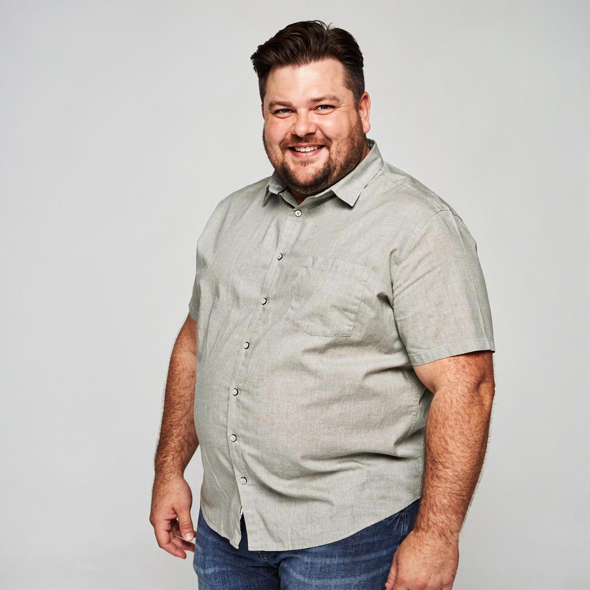 Pfundskerl Trachtenhemd mit Leinen grün