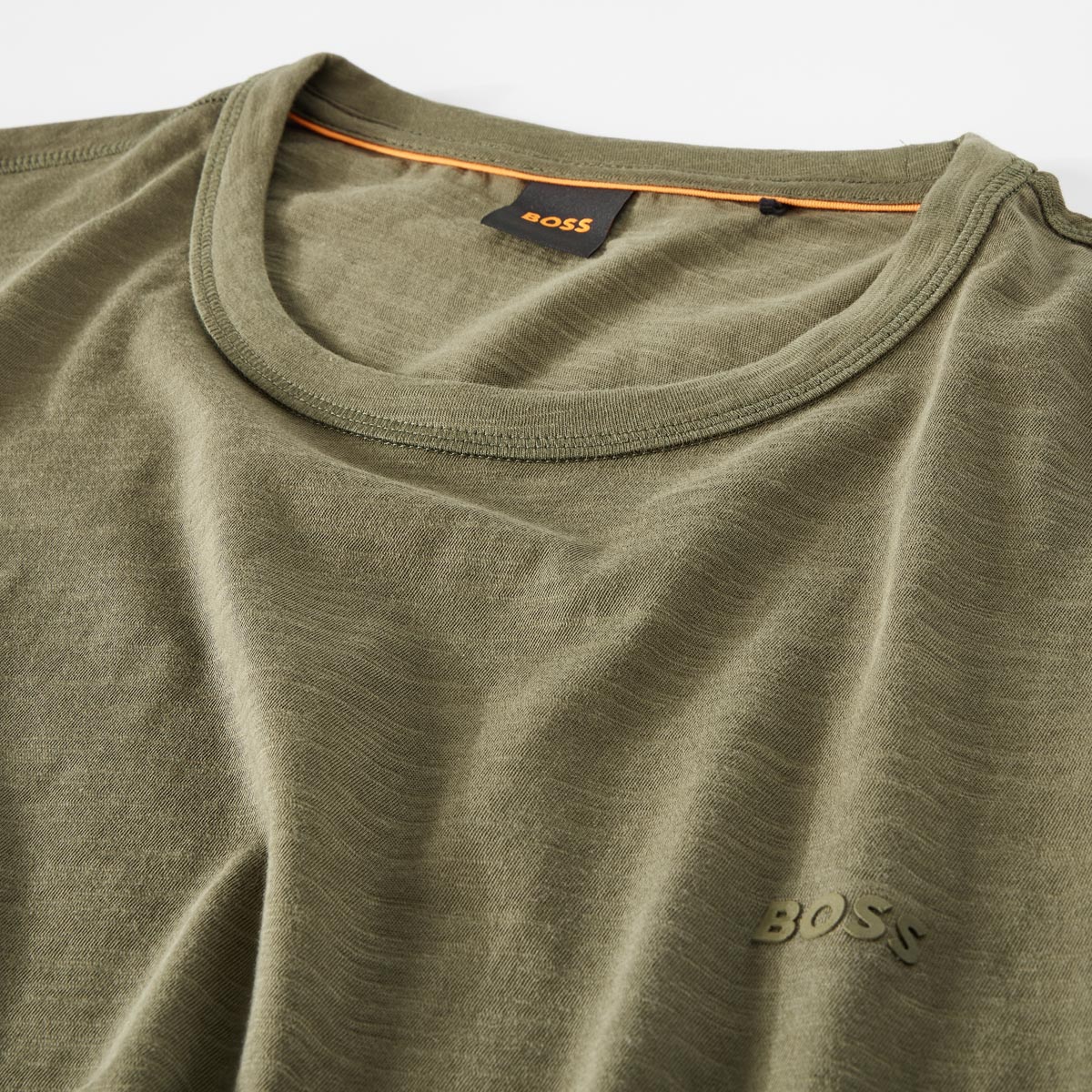 BOSS Basic T-Shirt aus Biobaumwolle khaki