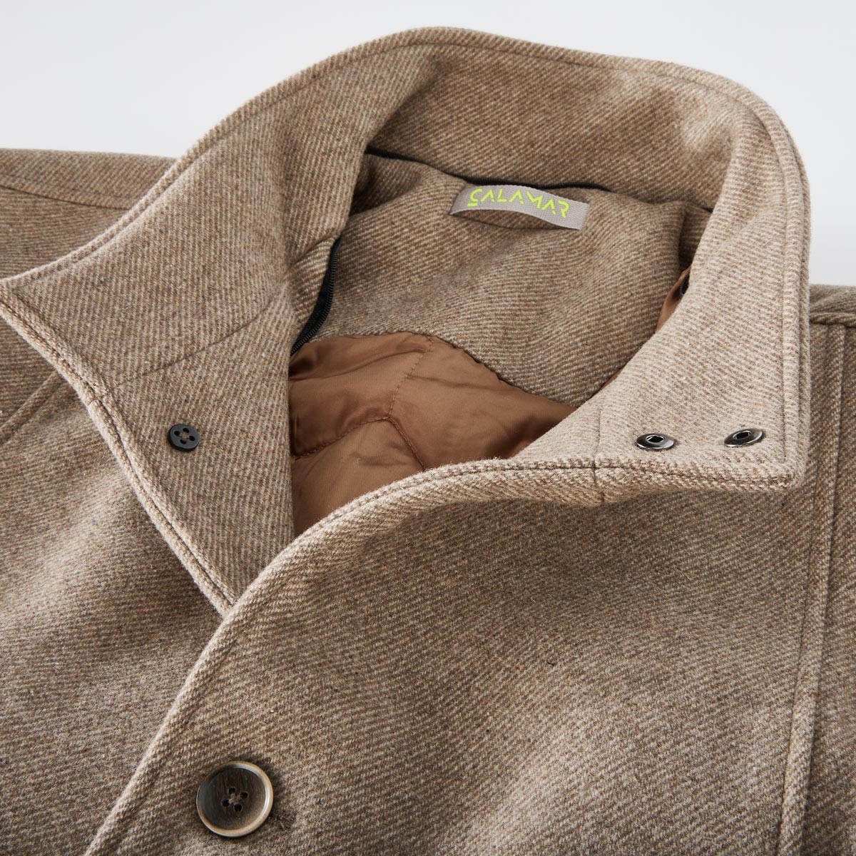 Calamar Wolljacke mit heraustrennbarem Westeneinsatz braun