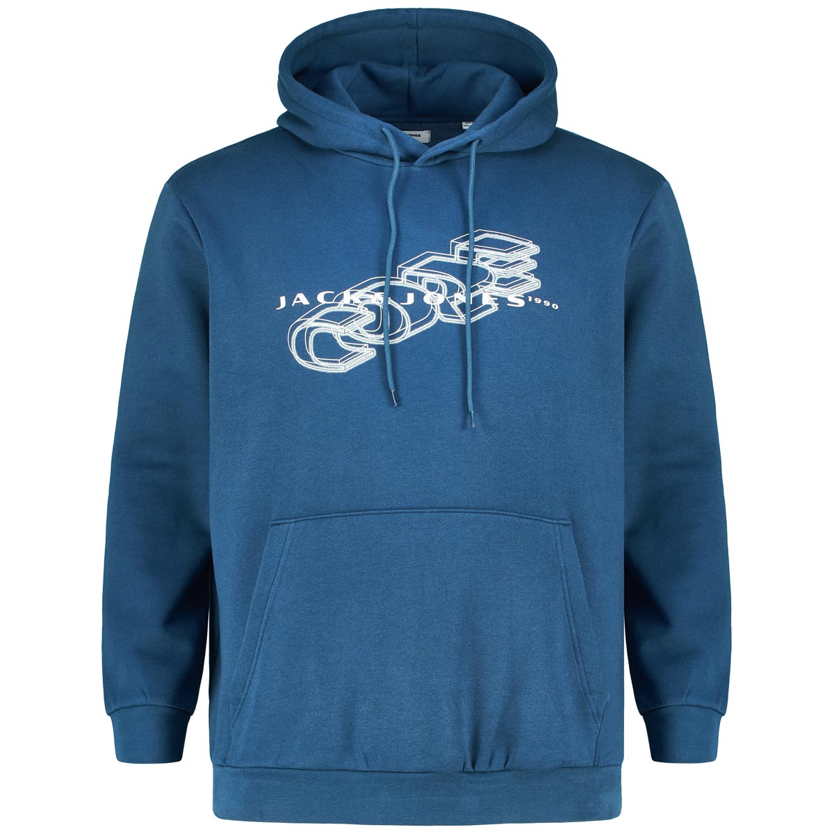 Jack&Jones Hoodie mit Label-Print Farbe blau Größe: 4XL günstig online kaufen