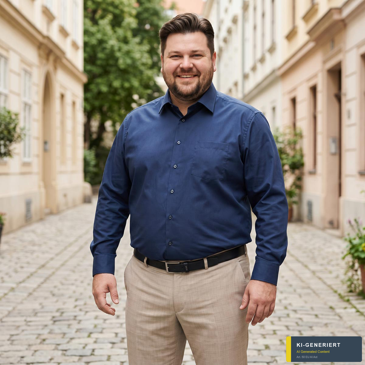 VENTI Businesshemd aus Baumwolle jeansblau